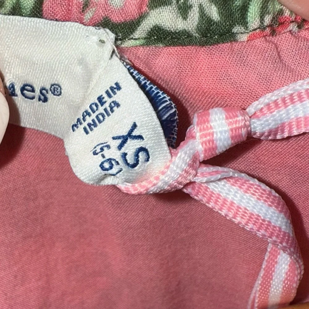 Vineyard Vines pink & green floral print dress w/ cinched waist, size 5/6, NWOT